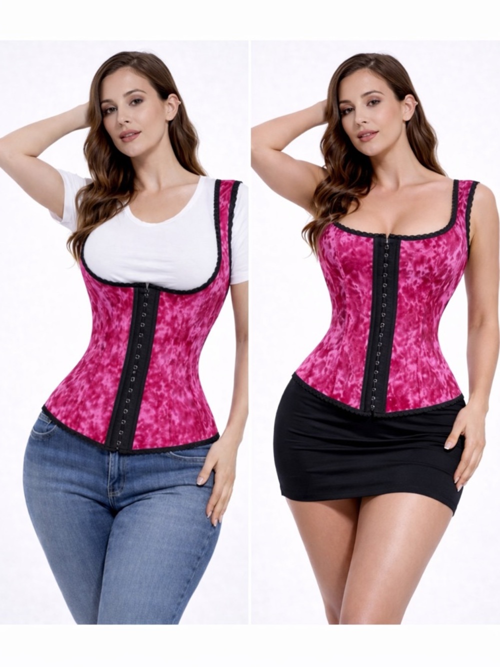 PINK CORSET Crushed Velvet Corset Bustier, Size 32 Very Stretchy